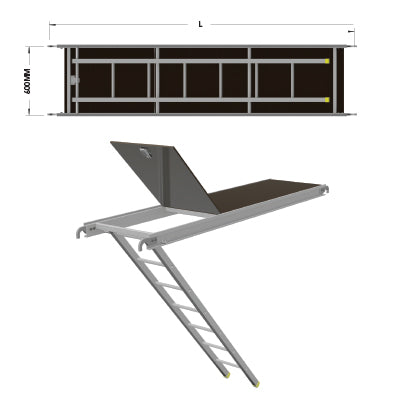 Aluminium Access Deck with Ladder - Tubular - SafeSmart Access