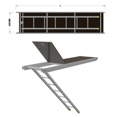 Aluminium Access Deck with Ladder - U Transom - SafeSmart Access